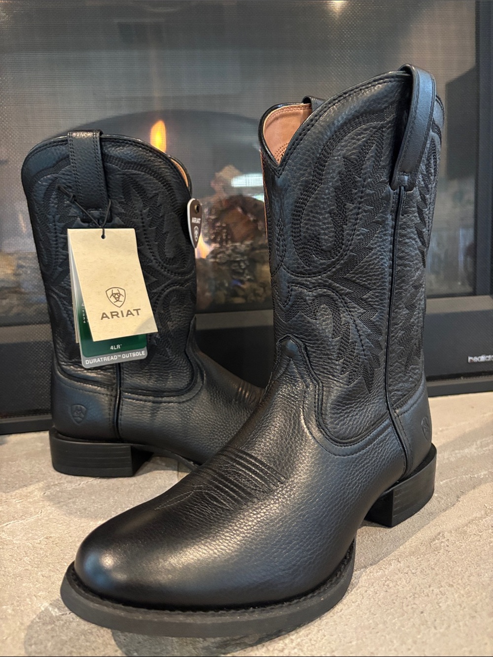 Ariat Sport Stratten Deer Tan Genuine leather,square,stitching, Western